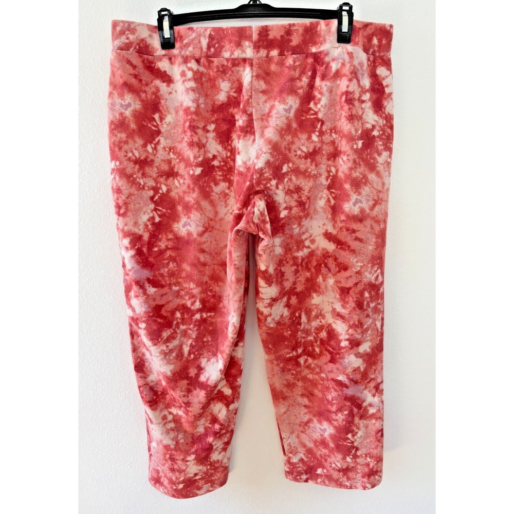 LOGO by‎ Lori Goldstein Pants Womens PL Orange Tie Dye Pull On Travel Comfort - Picture 2 of 10